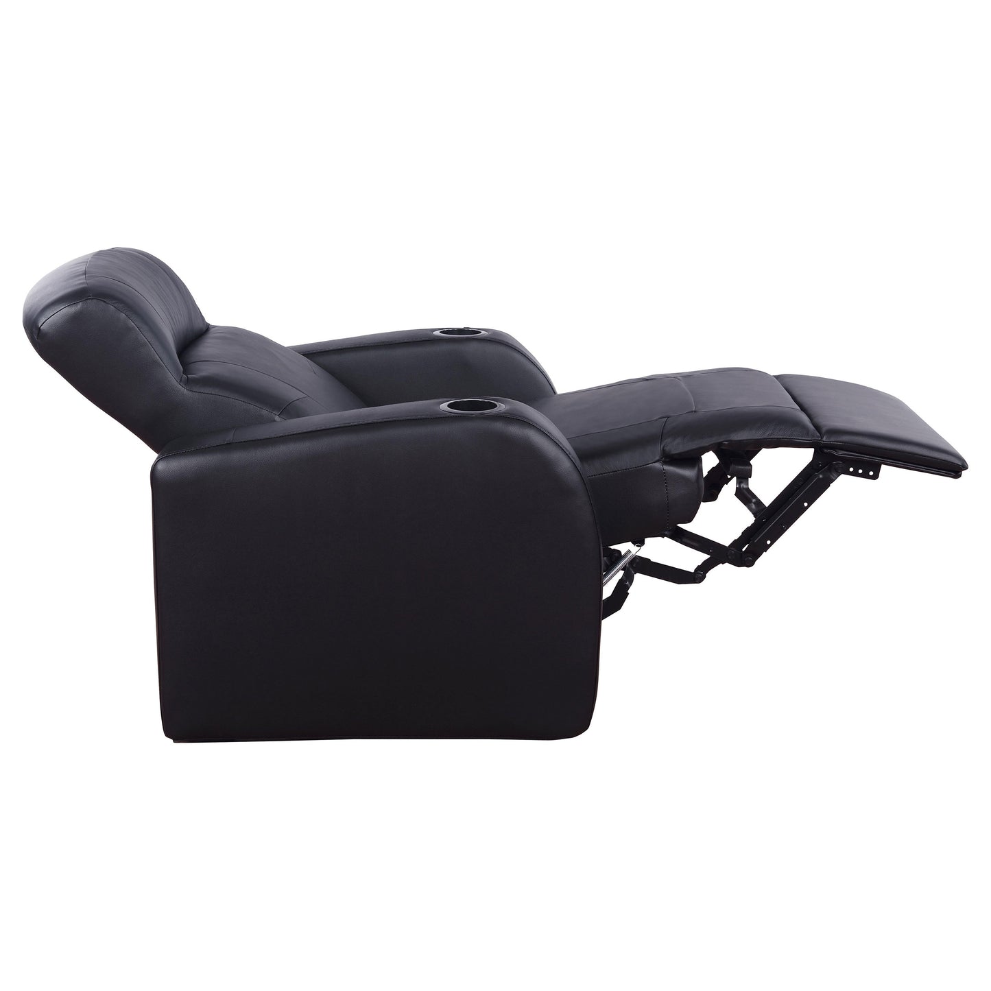 Cyrus Upholstered Track Arm Recliner Black