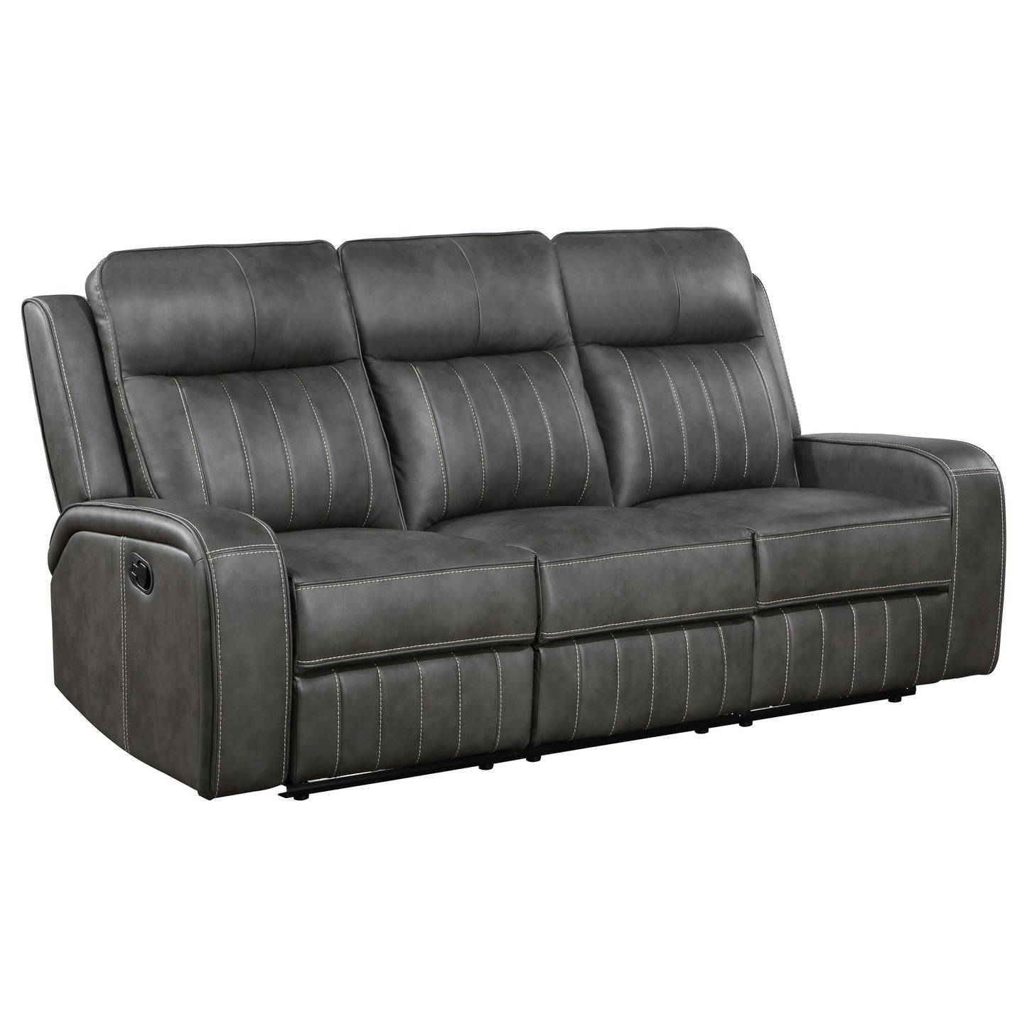 Raelynn Upholstered Track Arm Motion Sofa Grey