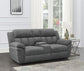 Bahrain Upholstered Power Loveseat Charcoal