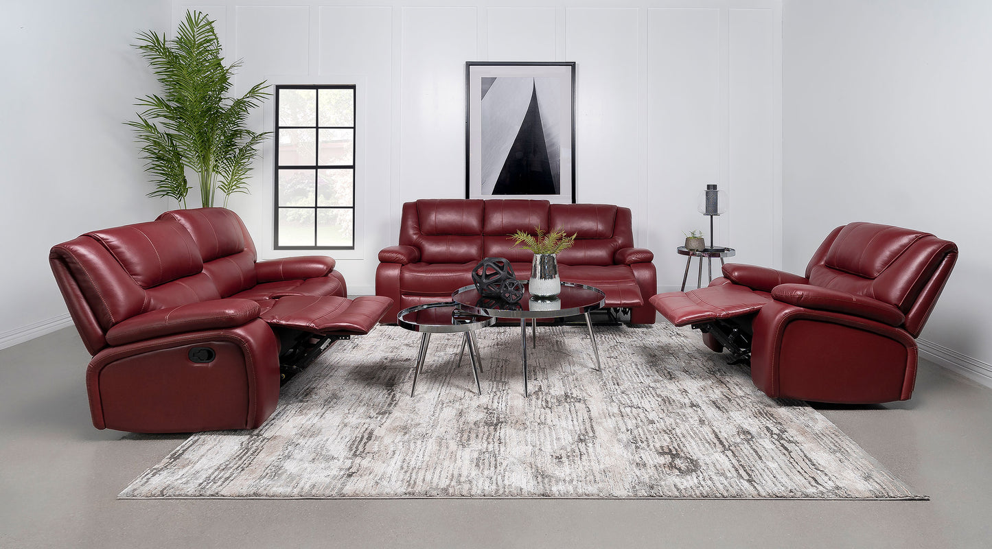 Camila Upholstered Glider Recliner Chair Red