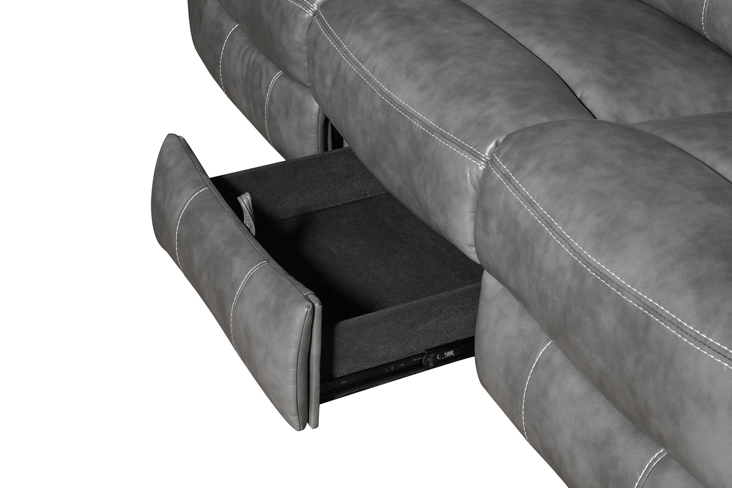 Conrad Upholstered Padded Arm Motion Sofa Grey