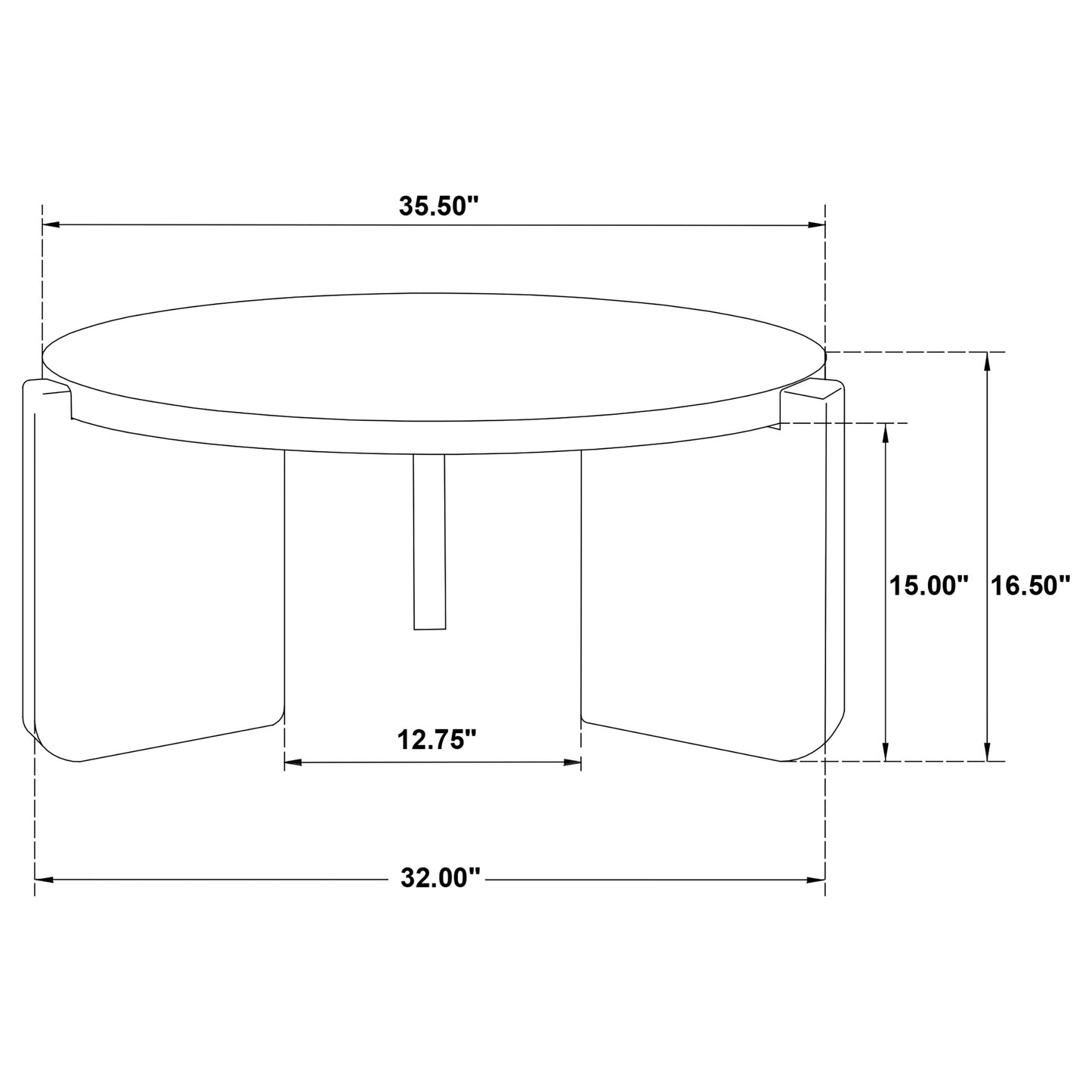 Cordova Round Solid Wood Coffee Table Black