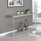 Anne Acrylic Glass Top Entryway Sofa Console Table Chrome