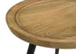 Zoe Round Mango Wood Side End Table Natural and Black