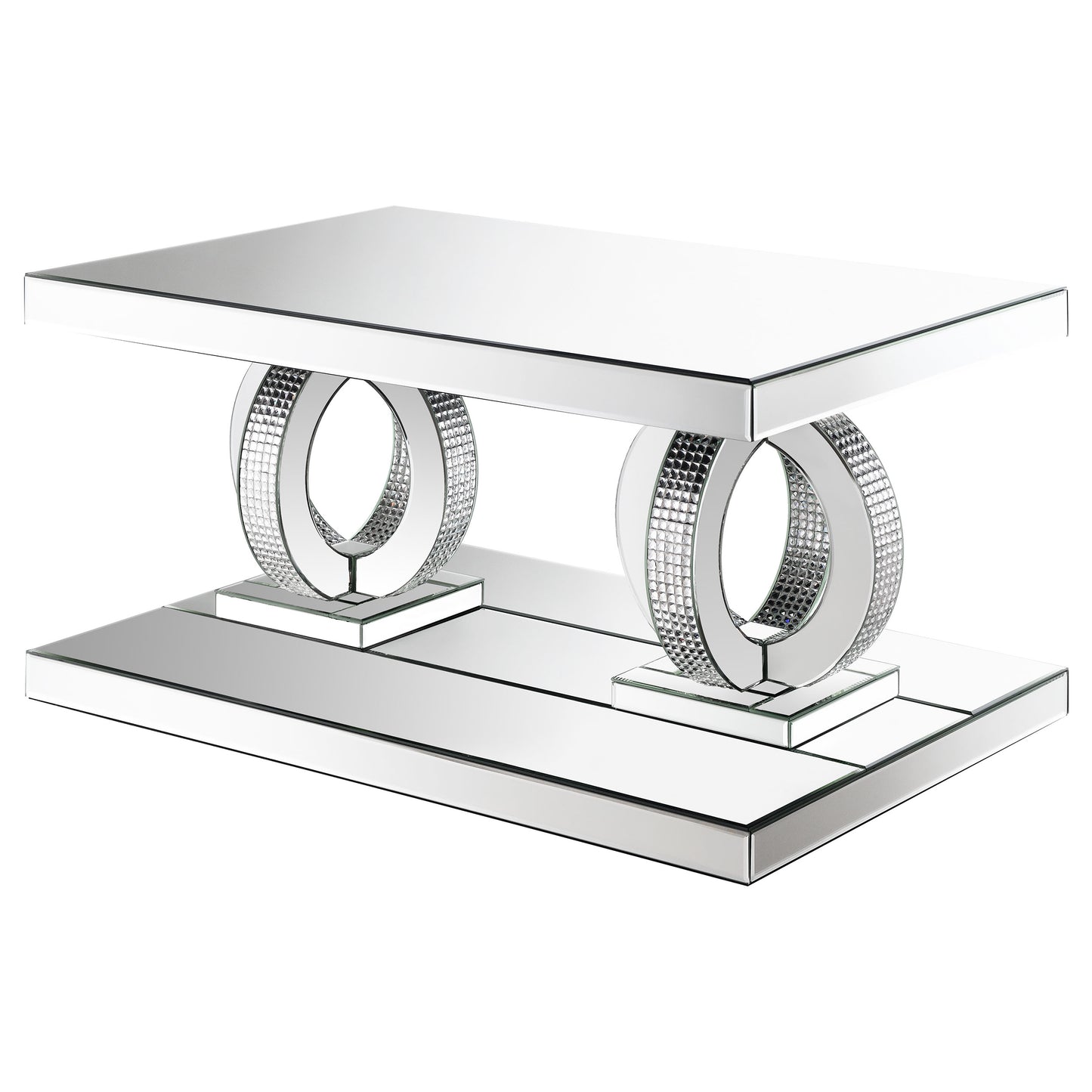 Breena Rectangular Mirrored Acrylic Coffee Table Silver