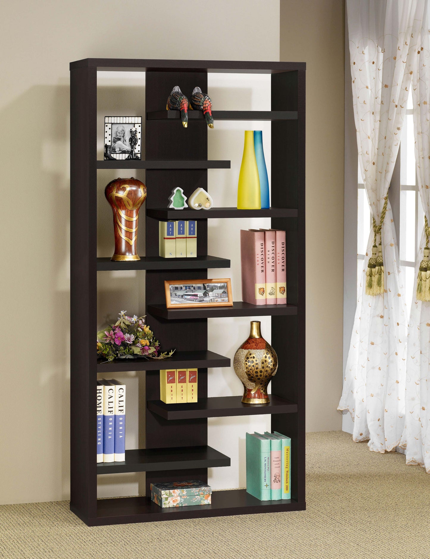 Altmark 71-inch 8-shelf Open Bookcase Cappuccino