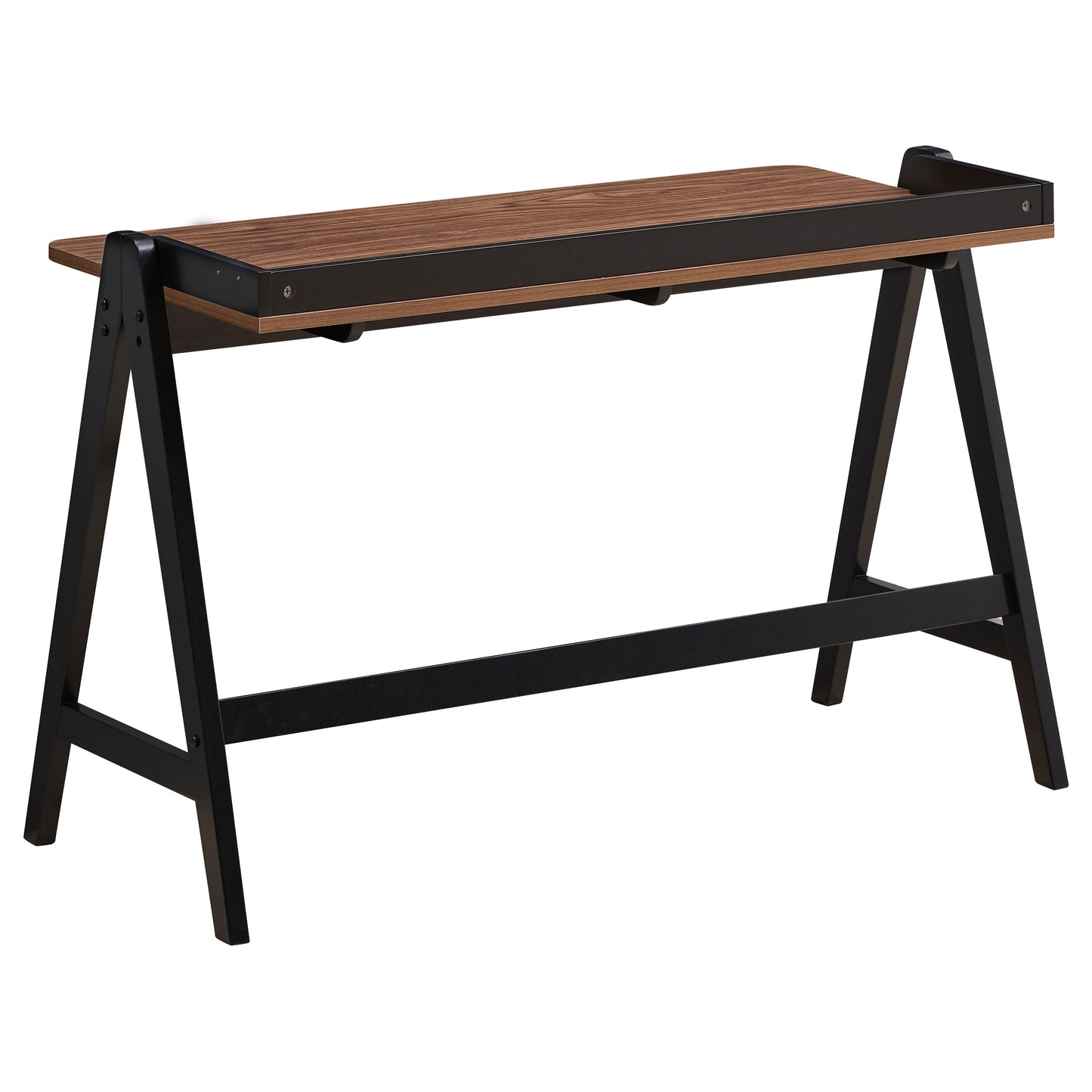 Raul 50-inch Writing Desk with USB Ports Walnut and Black