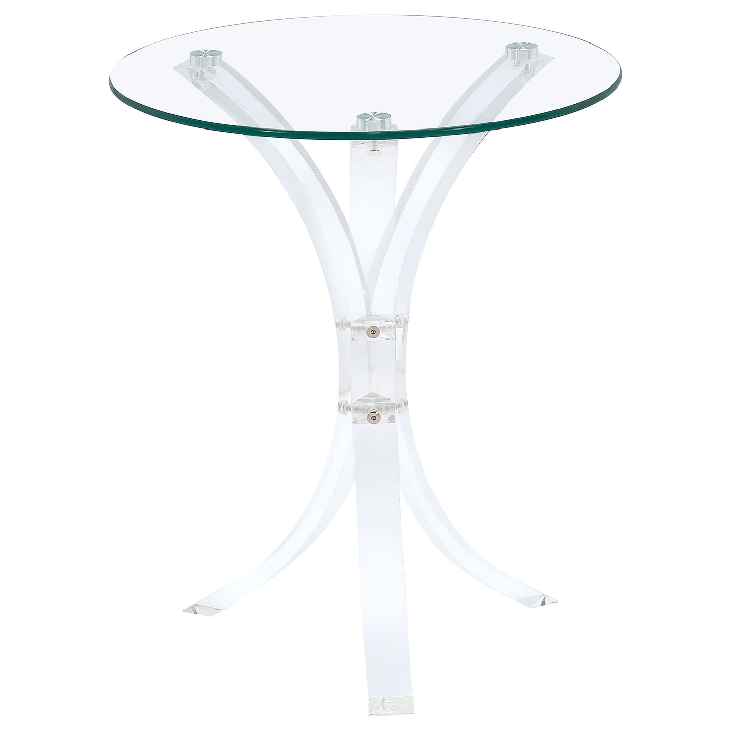 Laning Round Glass Top Acrylic Side Table Clear