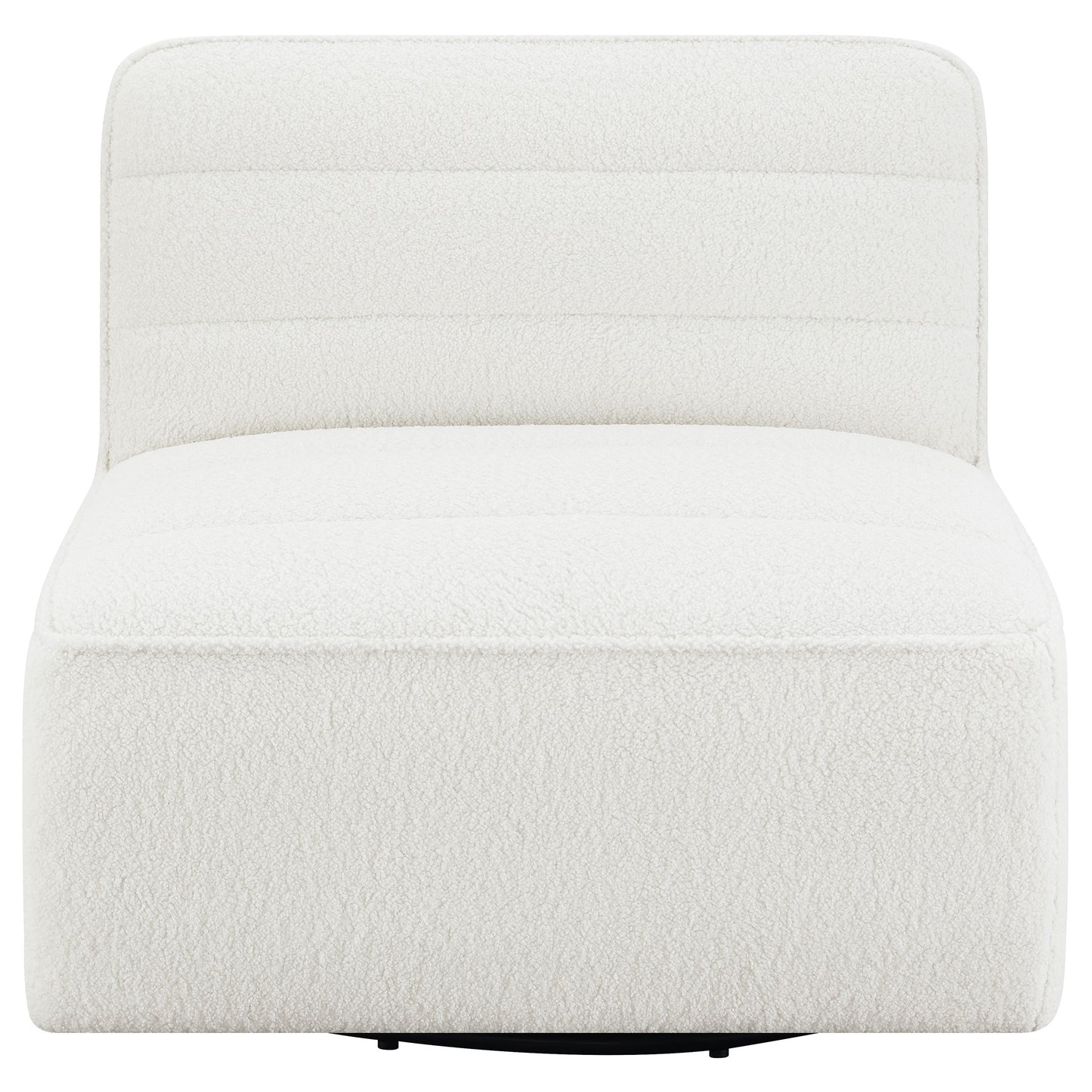 Cobie Upholstered Armless Swivel Chair Natural