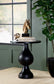 Dianella Round Pedestal Base Accent Side Table Black Stain