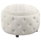 Angelina Round Upholstered Storage Ottoman Pearl