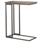 Rudy C-Shaped Side Table with Power Outlet Antique Brown