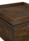 Ondrej Square Accent Side Table Removable Tray Dark Brown