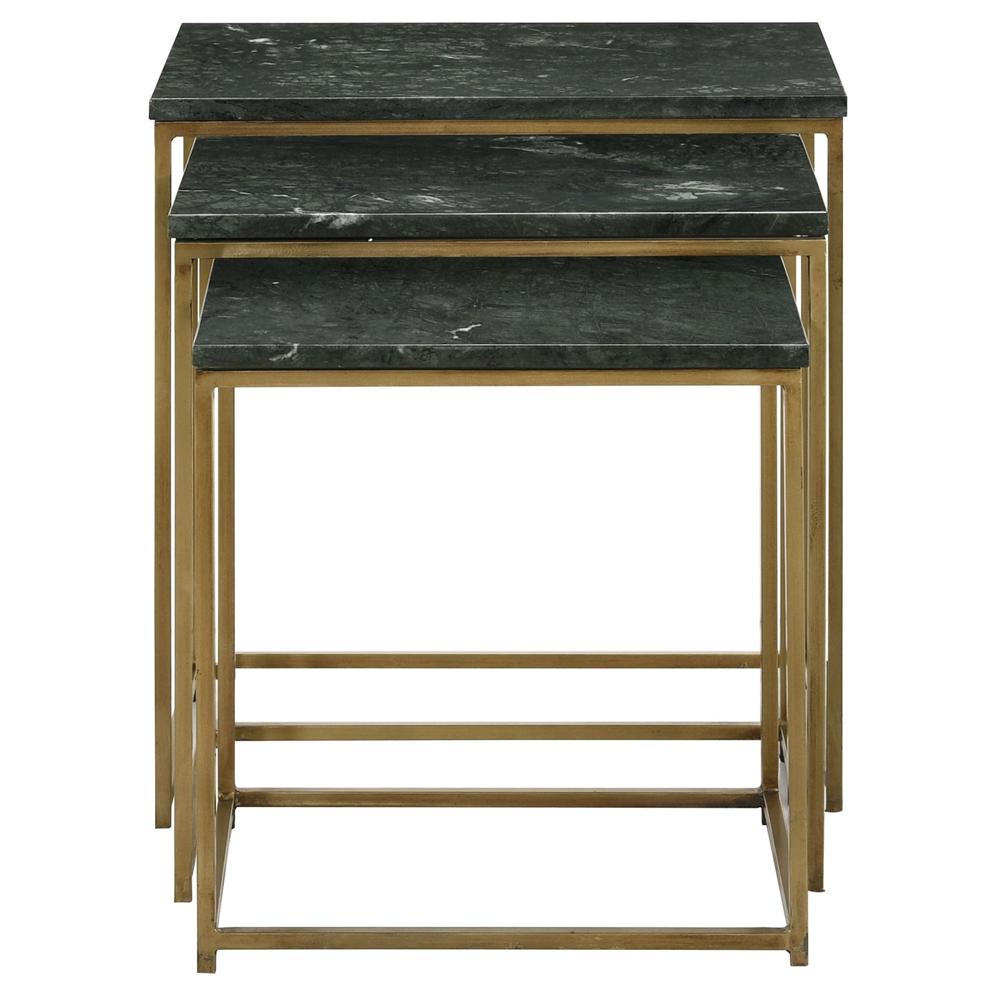 Medora 3-piece Marble Top Nesting Table Set Green