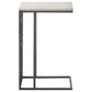 Angeliki Marble Top C-Shape Sofa Side Table Gunmetal