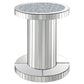 Dorielle Round Mirrored Acrylic Crystal Side Table Silver