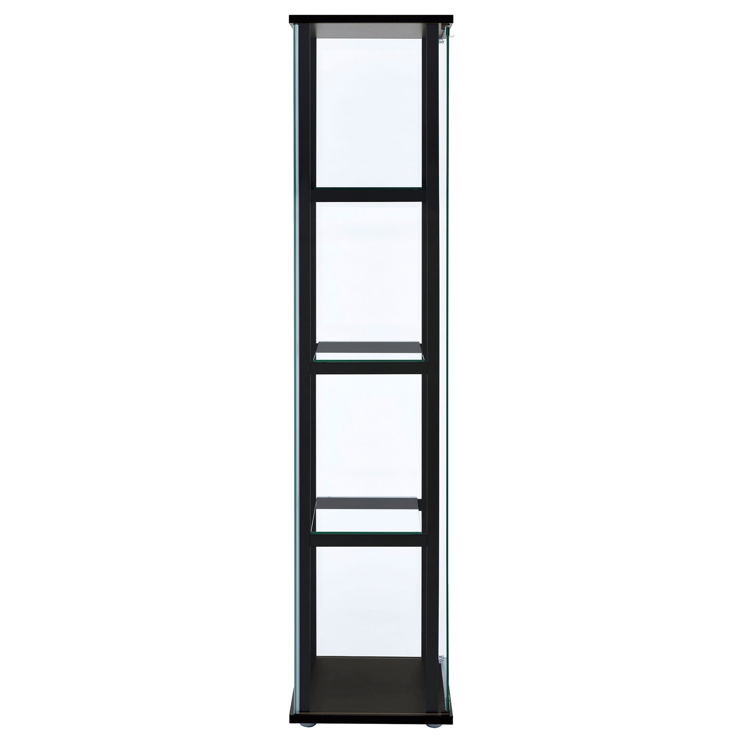 Cyclamen 4-shelf Clear Glass Curio Display Cabinet Black