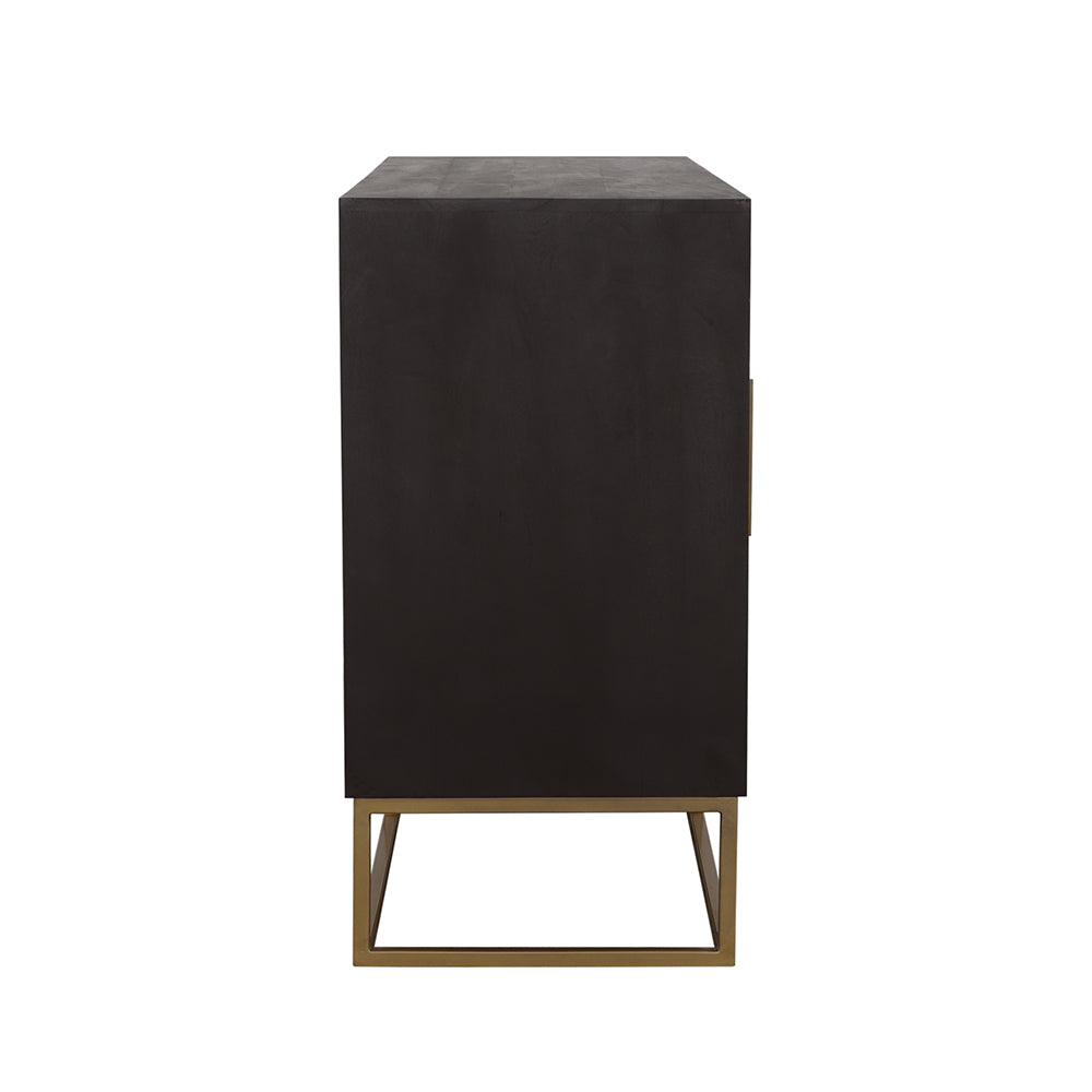 Zara 2-door 57" Wood Accent Storage Cabinet Black Walnut