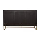 Zara 2-door 57" Wood Accent Storage Cabinet Black Walnut