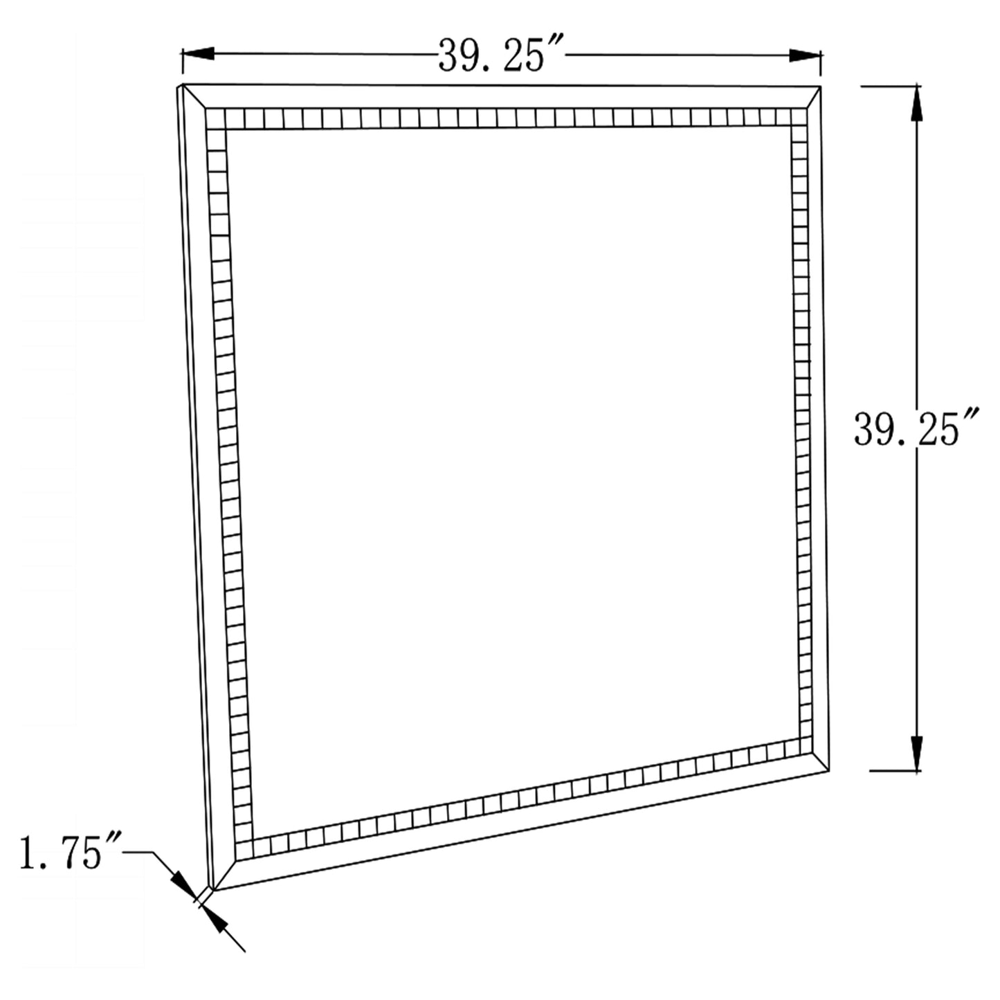 Noelle 39 x 39 Inch Wall Mirror with LED Lighting Silver